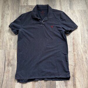 American Eagle Polo Shirt Mens Size L Large Navy Blue Slim Fit